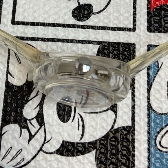 Vintage 70s Bradley x Disney Clear Acrylic Mickey Mouse Bubble Watch Manual Wind - Picture 12 of 17